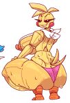  1girl 1girl animatronic animatronic_female back_view beakless big_breasts big_breasts breasts breasts_bigger_than_head breasts_out chicken chicken_girl five_nights_at_freddy's five_nights_at_freddy's_2 fnaf moonrainum phasianid robot robot_girl scottgames sweaty sweaty_ass sweaty_body toy_chica_(fnaf) yellow yellow_skin 