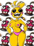 1girl animatronic animatronic_female beakless chicken chicken_girl five_nights_at_freddy's five_nights_at_freddy's_2 fnaf phasianid robot robot_girl scottgames toy_chica_(fnaf) yellow yellow_skin