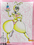 1girl 1girl alexcartoons2005 animatronic animatronic_female beakless big_breasts big_thighs chicken chicken_girl cupcake_(fnaf) extra_thicc five_nights_at_freddy's five_nights_at_freddy's_2 fnaf large_thighs phasianid robot robot_girl scottgames toy_chica_(fnaf) yellow yellow_skin 