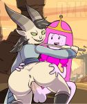 2girls adventure_time anus ass_grab bandit_princess big_ass big_penis clothed_sex dzk edit female futanari futanari_on_female princess_bubblegum sword vaginal