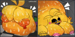  1girl 1girl animatronic animatronic_female beakless big_belly big_breasts chicken chicken_girl fat_female fat_fetish five_nights_at_freddy's five_nights_at_freddy's_2 fnaf lactating lactation overweight overweight_female phasianid plump robot robot_girl scottgames sweaty sweaty_body toy_chica_(fnaf) uponthebunkbed yellow yellow_skin 