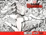  ass comic_cover dinosaur garrett_blair gb2k jungle marvel monochrome reclining savage_land shanna shanna_the_she-devil signature tagme tree_branch 