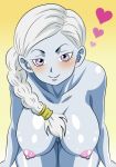 big_breasts blush breasts cus cute dragon_ball dragon_ball_super dragon_ball_z female heart long_hair looking_at_viewer nipples nude purple_eyes smile solo white_hair