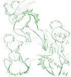 1girl ass disney disney_fairies dress dress_lift fairy fairy_wings female_only flying going_commando icy_(artist) iseenudepeople looking_back no_panties tinker_bell wide_hips wings