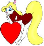 animaniacs anthro ass blonde breasts cartoon cleavage cute dress furry leaning_forward legs minerva_mink sexy sexy_ass sexy_pose tail transparent_background vector_trace