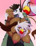 1girl 2017 anthro ass avian bdsm big_ass big_breasts breasts digital_media_(artwork) duo feet feet_licking feet_together foot_fetish foot_lick foot_licking foot_worship friendship_is_magic furry gilda_(mlp) gryphon male male/female mammal my_little_pony nipples penis sssonic2 thick_thighs