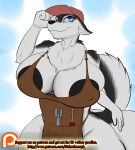 anthro apron busty furry hat husky makarimorph