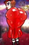  big_ass big_breasts blue_eyes blush calves dat_ass high_heels hourglass_figure huge_ass nintendo pauline pawg rk666 super super_mario_bros. super_mario_odyssey thick_thighs tight_dress 