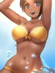 asahina_aoi bikini breasts danganronpa qosic revealing_clothes smile yellow_bikini