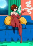 big_breasts cigarette cigarette_holder erect_nipples helen_parr negligee smoke smoking stockings the_incredibles