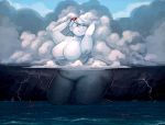 1girl absurd_res big_breasts breasts cloud featureless_breasts hair high_res humanoid hurricane hurricane_irma not_furry personification secretgoombaman12345 slightly_chubby smile thick_thighs thunderstorm water wide_hips