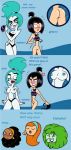 5girls aqua_hair black_hair blush bottomless breasts bubble_butt closed_eyes comic cover_up covering_breasts covering_crotch danny_phantom earrings embarrassing ember_mclain funny ghost goth green_eyes green_hair hairband jasmine_fenton kitty_(danny_phantom) long_hair mad monster nipples orange_hair ponytail purfectprincessgirl purple_eyes purple_lipstick pussy redhead samantha_manson sexy shiny shiny_skin smile surprise topless valerie_gray