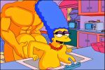 ass bent_over cheating_wife duffman from_behind huge_breasts large_areolae marge_simpson muscular_male the_simpsons thighs vaginal whoa_look_at_those_magumbos yellow_skin