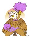 1girl 2013 amber_eyes anthro anthrofied arnachy avian beak blush bottomless breasts brown_feathers brown_fur cheerleader clothed clothing cum cum_in_pussy cum_inside digital_media_(artwork) dildo dildo_sitting feathered_wings feathers friendship_is_magic fur furry gilda_(mlp) gryphon high_res kneel looking_at_viewer masturbation my_little_pony navel nipples non-mammal_breasts penetration pom_poms purple_feathers pussy raised_arm sex_toy spread_legs spreading testicles tongue tongue_out topless toying_self vaginal vaginal_masturbation vaginal_penetration white_feathers wings