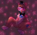 2020 animatronic anthro balls blue_claws blue_eyes blue_stripes blush bodily_fluids bodypaint bow_tie brown_body brown_fur chest_tuft claws clothing cum cum_in_penis ear_piercing erection facepaint five_nights_at_freddy's five_nights_at_freddy's:_security_breach freddy_(fnaf) fur gay genital_fluids genitals glamrock_freddy_(fnaf) half-closed_eyes hand_on_leg hat head_tuft headgear headwear hybrid looking_at_genitalia looking_pleasured machine male mammal paws penis piercing robot saliva simple_background solo solo_male spread_legs spreading star stripes teeth tuft ursid ursine vein veiny_penis video_games yaoi