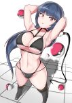 1_girl 1girl abs alluring big_breasts bikini blue_hair boots eye_contact female female_human female_only human long_hair looking_at_viewer mostly_nude natsume_(pokemon) nintendo pale-skinned_female pale_skin pink_eyes pokeball pokemon pokemon_rgby sabrina sabrina_(pokemon) solo solo_female standing sumida_kichi telekinesis