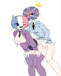  2_girls blush breasts countryhumans countryhumansgorl flawsyfag france france_(countryhumansgorl) french_flag futanari intersex tongue_out united_kingdom_(countryhumansgorl) united_kingdom_(location) 