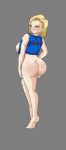 android_18 anime_milf blonde_hair blue_eyes bottomless dragon_ball dragon_ball_z edit lazuli_(dragon_ball_z) muscular_female no_panties nude razuri_(dragon_ball_z) riffsandskulls