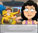  1boy 2_females 2_girls age_difference american_dad ass bonnie_swanson breasts brown_hair car crossover cum cum_inside english_text family_guy inside_car marge_simpson milf milfparty sex slappyfrog steve_smith story the_simpsons vaginal vaginal_penetration vaginal_sex 