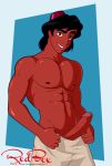 1_boy 1_human 1_male 1boy 1human 1male 1man abs aladdin aladdin_(series) athletic_male big_penis dark-skinned_male dark_skin disney erect_penis erection fit_male handsome_male human male muscle muscles naked nude penis