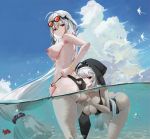  1girl 2_girls arknights ass ass_grab bikini breasts extremely_large_filesize groping high_resolution large_filesize megane multiple_girls nipples ocean omone_hokoma_agm skadi_(arknights) specter_(arknights) sunglasses swimsuit thong topless very_high_resolution water wet yuri 