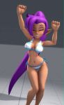 3d batesz bikini bouncing_breasts breasts dancing gif ponytail shadow shantae shantae_(character) side-tie_bikini smile