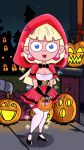  1girl cosplay halloween hood little_red_riding_hood roco340 sarah_(too_loud_cartoon) sexy smile too_loud_cartoon 