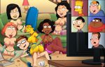  1_male 1boy 5_females 5girls 6_humans age_difference american_dad asian ass bart_simpson being_watched bent_over big_breasts black_hair blue_hair blush bonnie_swanson breasts brown_hair chris_griffin cleveland_brown_jr. crossover dark-skinned_female dark_skin donna_tubbs earrings english_text erection family_guy fellatio female_human group_sex hairless_pussy hiko_yoshida human human/human human_only indoors interracial kevin_swanson kneel light-skinned_female light-skinned_male light_skin lois_griffin long_hair looking_back lying makeup male male/female male_human male_teen marge_simpson milf milf_vs_boy milfparty mostly_nude multiple_girls multiple_humans necklace nipples nude older_female oral orange_hair penis pussy sex short_hair slappyfrog spread_legs steve_smith stockings story teen testicle the_cleveland_show the_simpsons toshi_yoshida vaginal vaginal_penetration vaginal_sex younger_male 