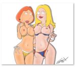 american_dad breasts family_guy francine_smith lois_griffin topless_(female) yaroze33_(artist)