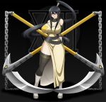  big_breasts black_hair breasts cleavage female kusarigama nakatsukasa_tsubaki purple_eyes solo soul_eater tsubaki_nakatsukasa waifuholic weapon 