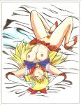 aino_minako bishoujo_senshi_sailor_moon blonde_hair breasts closed_eyes exposed_breasts gloves lying minako_aino no_bra no_panties partially_clothed sailor_venus serafuku skirt skirt_lift tiara