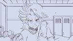 animated_gif bulma bulma_brief dragon_ball dragon_ball_z gif handjob looking_at_viewer monochrome orange-peel pov pov_eye_contact son_goku veiny_penis