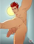 1_boy 1_human 1_male 1boy 1human 1male 1man anus ass butt dc_comics erect_penis erection hotstreak human male muscle muscles nude penis precum red_hair static_shock testicle testicles