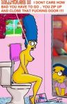 cosmic cosmic_(artist) marge_simpson milhouse_van_houten the_simpsons toilet yellow_skin