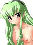  1girl breasts female_only galaxy_angel galaxy_angel_ii green_hair long_hair nude nude_female topless_female vanilla_h white_background 