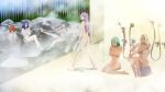  6girls ajisai barefoot bath blue_hair blush canon_genderswap dark-skinned_female dark_skin female_only fubuki_kakuyoku fuu_(naruto) green_hair high_res hot_spring human konan liquid mabui multicolored_hair naruto naruto_(classic) naruto_ninja_clash_in_the_land_of_snow naruto_shippuden nude onsen orange_hair pain_(naruto) pakura piercing steam stiky_finkaz water 