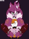 1girl 2017 absurd_res alternate_version_available amy_rose anthro areola big_breasts breasts canine clothing duo erection eyelashes fan_character fox fur furry green_eyes hedgehog high_res huge_breasts male mammal marthedog nipples nude penis sega simple_background smile testicles video_games