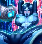 1girl 343_guilty_spark breasts cortana female halo_(series) monitor nipples pussy