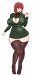  1girl alternate_version_available big_breasts breasts chara chara_(undertale) cleavage cleavage_cutout erect_nipples female_chara female_human female_only human human_only keyhole_sweater nipple_bulge nipples red_eyes scrambles-sama solo_female sweater thick_thighs thighs transparent_background undertale undertale_(series) wide_hips 