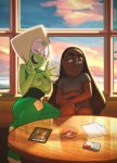 bottomless breasts connie_maheswaran flashing jealous nipples panties peridot peridot_(steven_universe) show_off steven_universe teasing