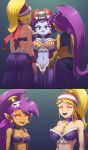  ass big_ass big_breasts breasts cleavage crimson_(stepfordcrimson) female happy_trance hypnotic_breasts mind_control original_character risky_boots shantae shantae_(character) smile spiral_eyes yuri zelamir 