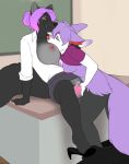 1girl anthro big_breasts black_nose blush braixen breast_size_difference breasts cadence_(lupercawolf) canine circe_(lupercawolf) classroom cleavage closed_eyes clothed clothed_sex clothing cum cum_in_pussy cum_inside duo eyebrows eyelashes eyeshadow eyewear furry futa_on_female futanari glasses hair happy happy_sex intersex jailbird makeup mammal mature_female nintendo nipple_bulge nipples orgasm pants partially_clothed penetration penis pokemon purple_hair red_nose school sex shiny_pokemon shirt skirt smile student teacher teacher_and_student unprofessional_behavior vaginal vaginal_penetration video_games wolf