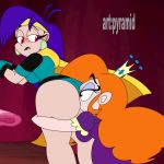 ass_grab embarrassing gif mighty_magiswords princess_zange pussylicking pyramid_(artist) vambre yuri