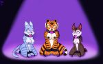  1girl 2016 absurd_res anthro areola barefoot big_breasts black_claws black_nose blue_fur blue_nipples blue_stripes breast_size_difference breasts brown_fur brown_nipples brown_stripes chain claws collar dr._chaos fangs feline fur furry glowing glowing_eyes group high_res hypnosis kneel kung_fu_panda legend_of_a_rabbit mammal master_tigress mind_control multicolored_fur naked_collar nipples nude open_mouth orange_fur penny_the_cat_(legend_of_the_white_rabbit) pink_eyes pink_nipples pink_nose pink_tongue purple_background shackles simple_background slave smile striped_fur stripes teeth ti_(yin_yang_yo) tiger tongue two_tone_fur white_belly white_fur yellow_sclera yin_yang_yo 