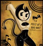  bendy_(batim) bendy_(bendy_and_the_ink_machine) bendy_and_the_ink_machine blush breasts cleavage_cutout genderswap keyhole_turtleneck no_panties 