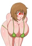  big_breasts bikini breasts breasts_bigger_than_head chara chara_(undertale) green_bikini scrambles-sama surprised transparent_background undertale undertale_(series) 