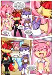 amy's_secret amy_rose archie_comics bbmbbf comic fiona_fox mobius_unleashed multiple_girls nic_the_weasel nicolette_the_weasel palcomix sega sonic_(series) sonic_the_hedgehog_(series) threesome