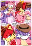 amy's_secret amy_rose archie_comics bbmbbf comic fiona_fox mobius_unleashed multiple_girls nic_the_weasel nicolette_the_weasel palcomix sega sonic_(series) sonic_the_hedgehog_(series) threesome