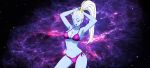 1girl angel bikini blue_skin dragon_ball_super purple_bikini purple_eyes space vados white_hair