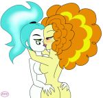 2girls adagio_dazzle crossover danny_phantom ember_mclain equestria_girls ghost kissing my_little_pony nude purfectprincessgirl yuri